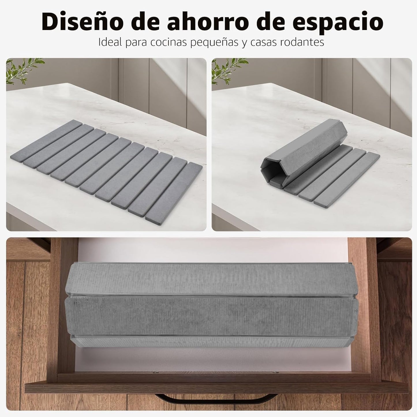 Tapete de Secado de Platos de Piedra