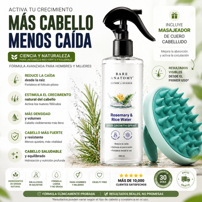 Spray de Agua de Romero con Extracto de Arroz + 3 Regalos Gratis