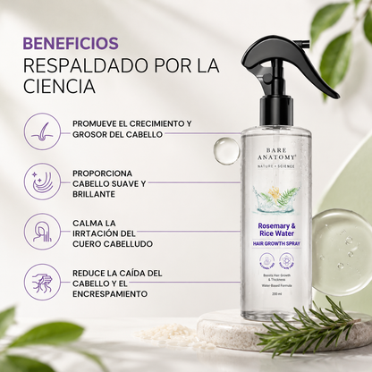 Spray de Agua de Romero con Extracto de Arroz + 3 Regalos Gratis
