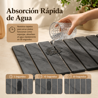 Tapete de Secado de Platos de Piedra