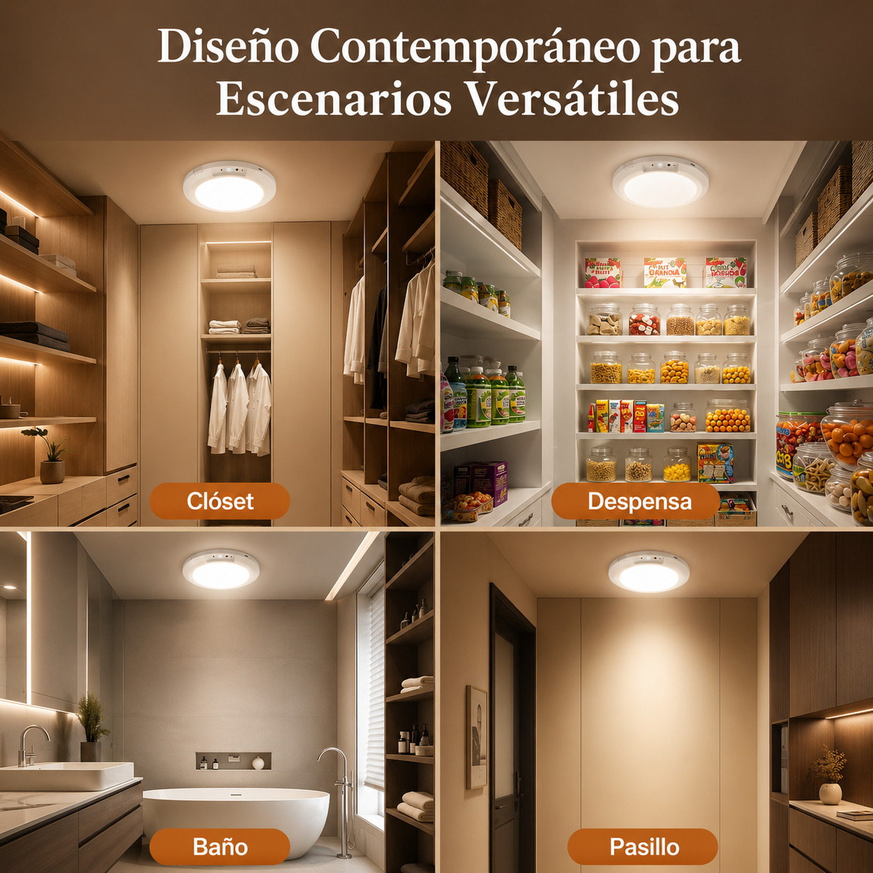 Lámpara Con Sensor de Movimiento Recargable