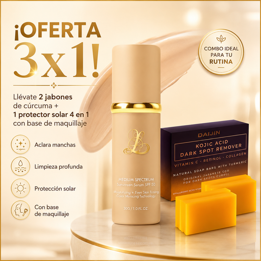 Combo Anti-Manchas y Protección Solar 3x1