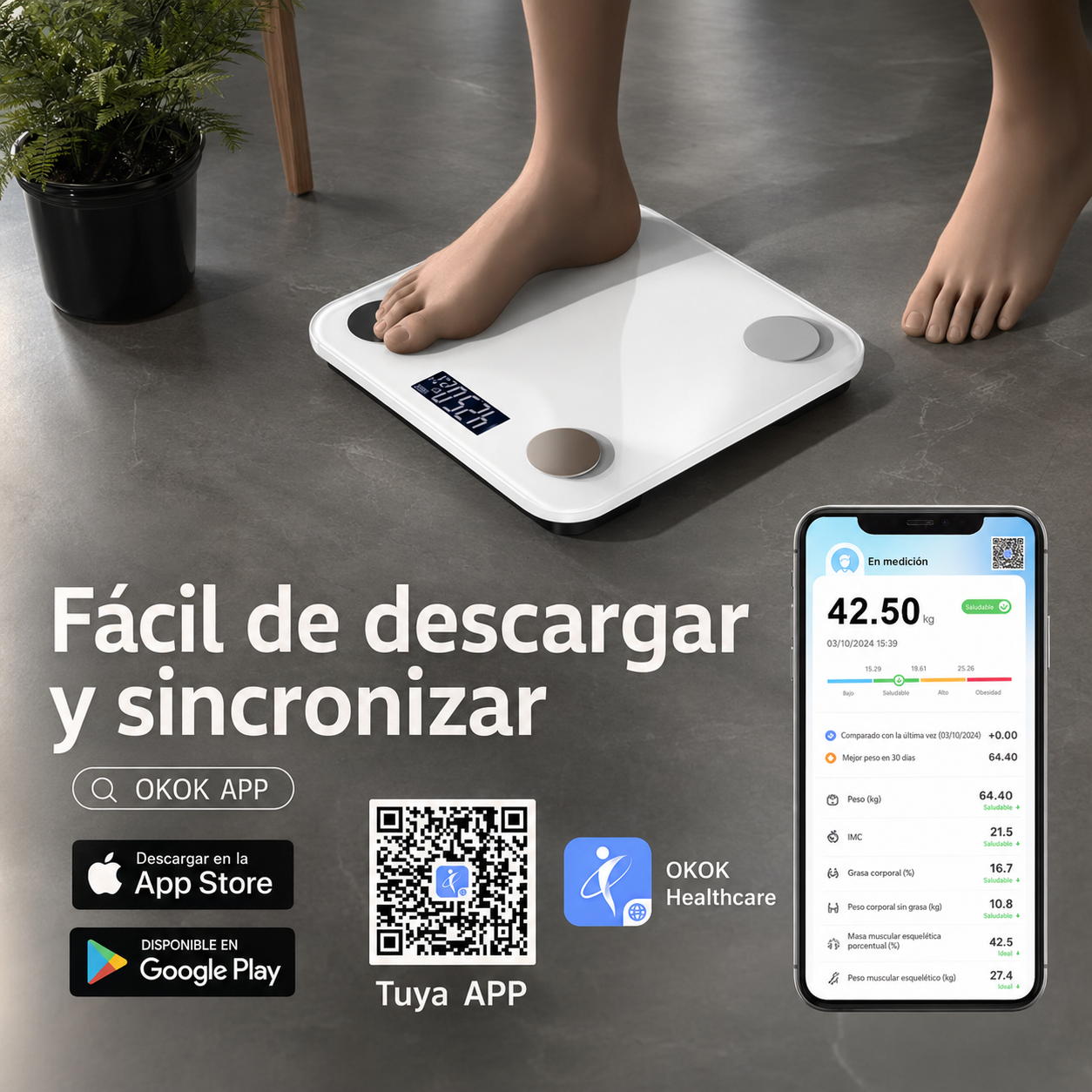 Báscula Con Sensor Inteligente BodyTrack