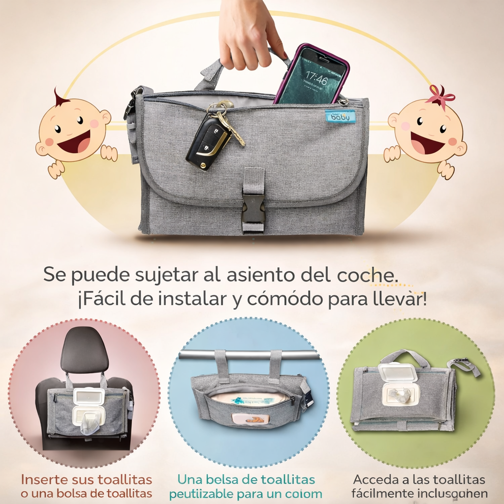 Cambiador de Pañales de Bebe Portátil