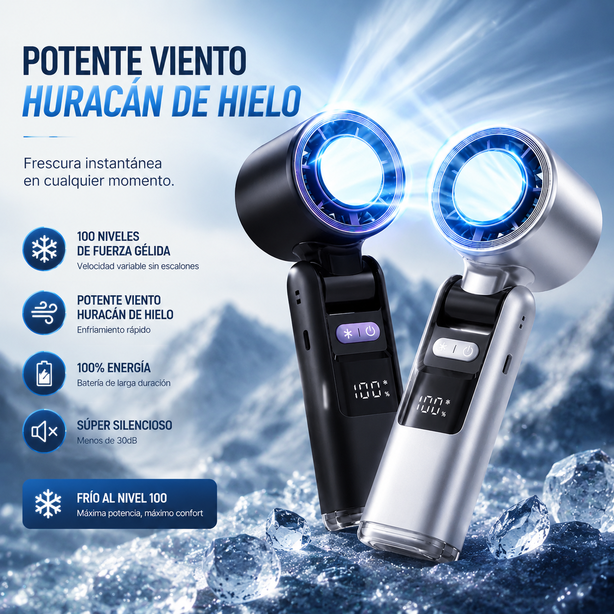 Ventilador CoolFlex™  + Spray Hidratante Gratis
