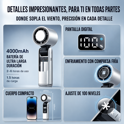 Ventilador CoolFlex™  + Spray Hidratante Gratis