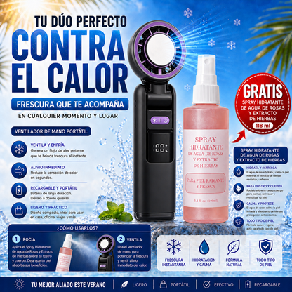 Ventilador CoolFlex™  + Spray Hidratante Gratis