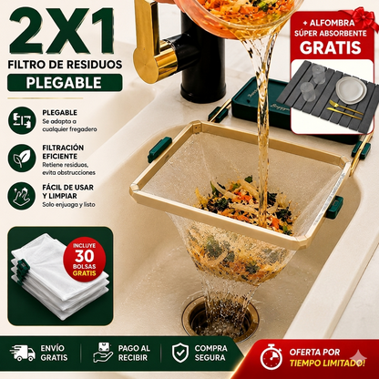 2 Filtros de Residuos + Alfombra Absorbente GRATIS